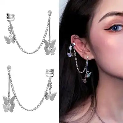 Butterfly Hanging Ear Cuffs
