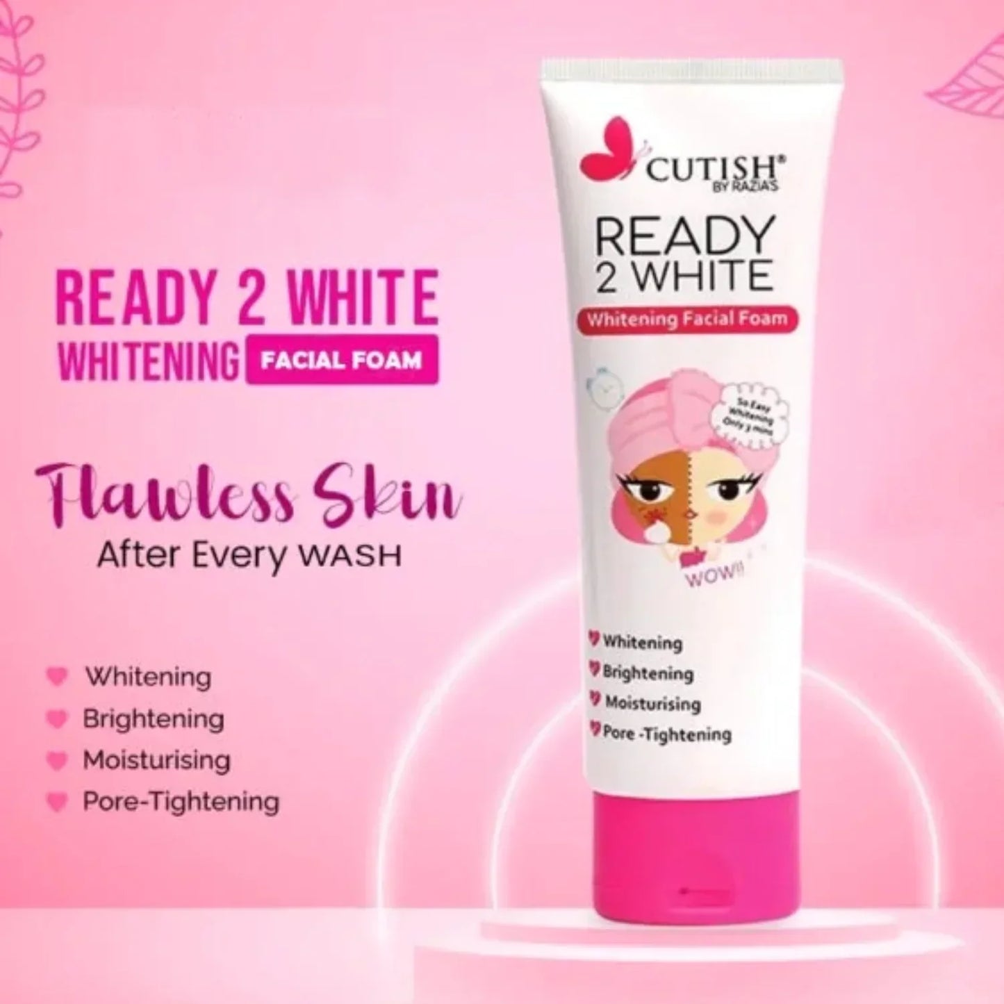 Cutish Tone Up Bright & Glowing Serum Facial Foam