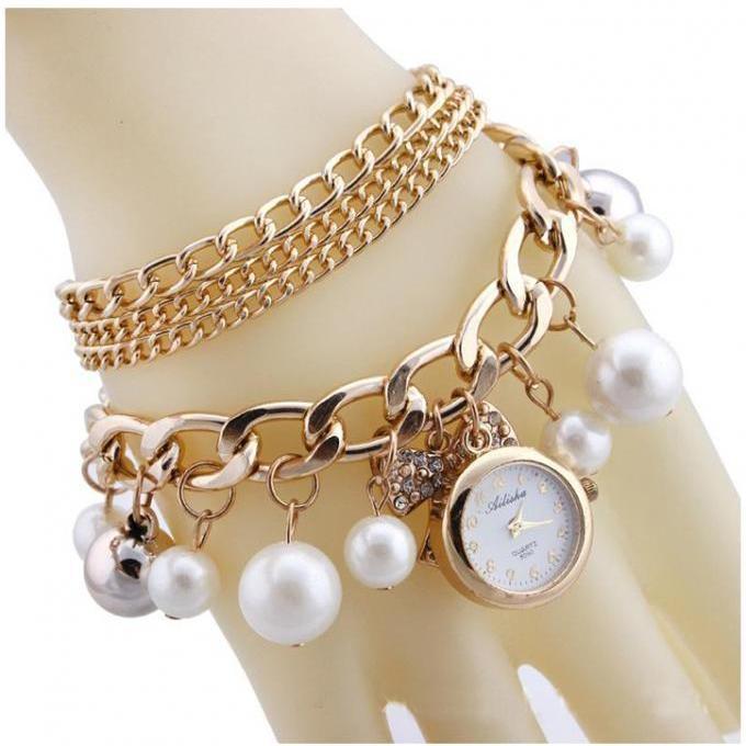 pearl bracelet watch for girls