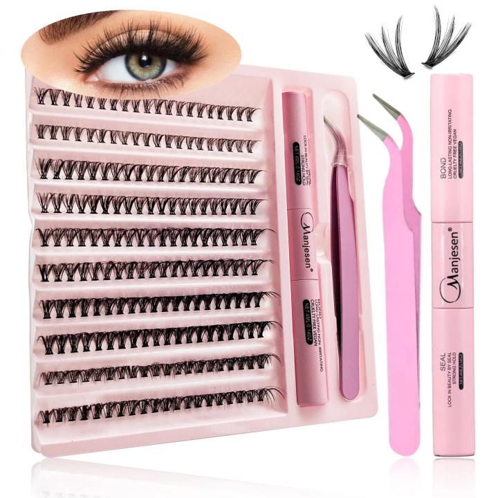 200-Piece DIY Cluster Eyelash Extension Kit with Bond & Seal