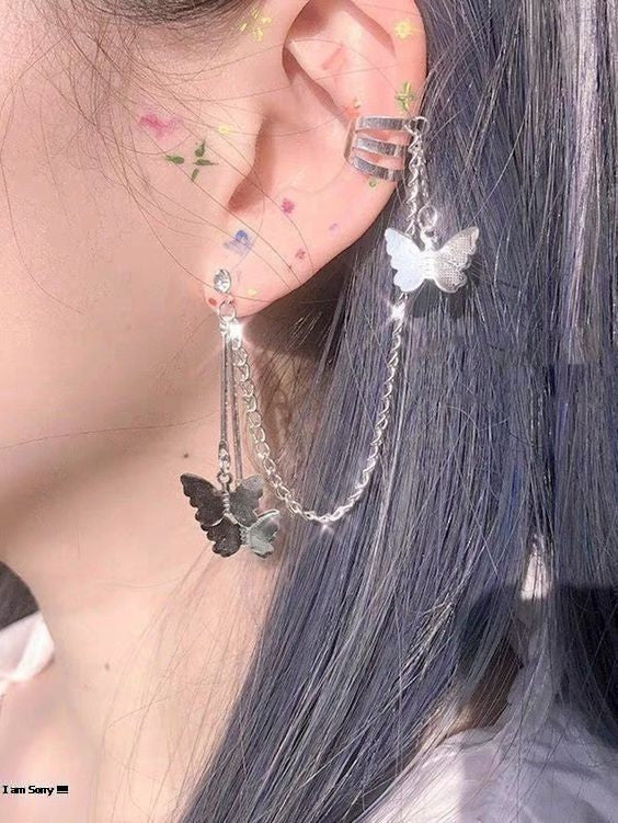 Butterfly Hanging Ear Cuffs