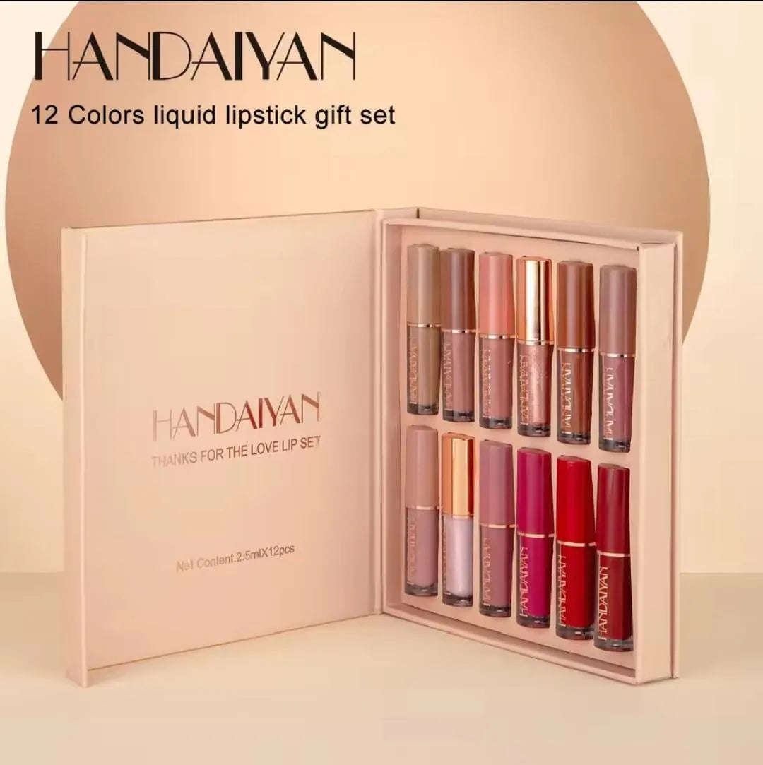 𝐇𝐀𝐍𝐃𝐀𝐈𝐘𝐀𝐍 𝐕𝐞𝐥𝐯𝐞𝐭 𝐌𝐚𝐭𝐭𝐞 𝐋𝐢𝐩 𝐆𝐥𝐨𝐬𝐬 𝐒𝐞𝐭 𝐨𝐟 𝟏𝟐 💄✨