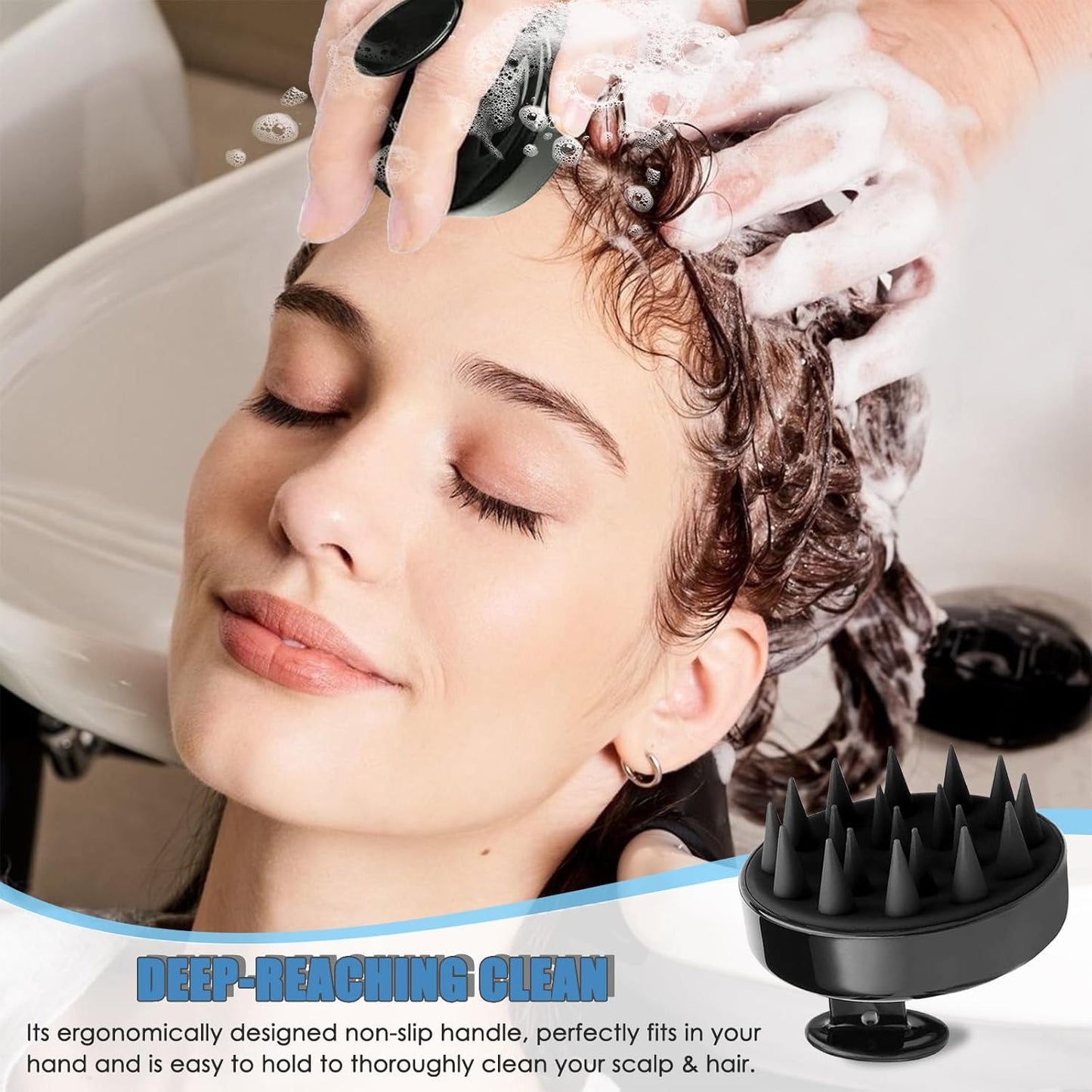 𝐒𝐡𝐚𝐦𝐩𝐨𝐨 𝐌𝐚𝐬𝐬𝐚𝐠𝐞𝐫 𝐁𝐫𝐮𝐬𝐡 – 𝐒𝐜𝐚𝐥𝐩 𝐇𝐚𝐢𝐫 𝐒𝐜𝐫𝐮𝐛𝐛𝐞𝐫 𝐰𝐢𝐭𝐡 𝐒𝐨𝐟𝐭 𝐒𝐢𝐥𝐢𝐜𝐨𝐧𝐞 𝐁𝐫𝐢𝐬𝐭𝐥𝐞𝐬